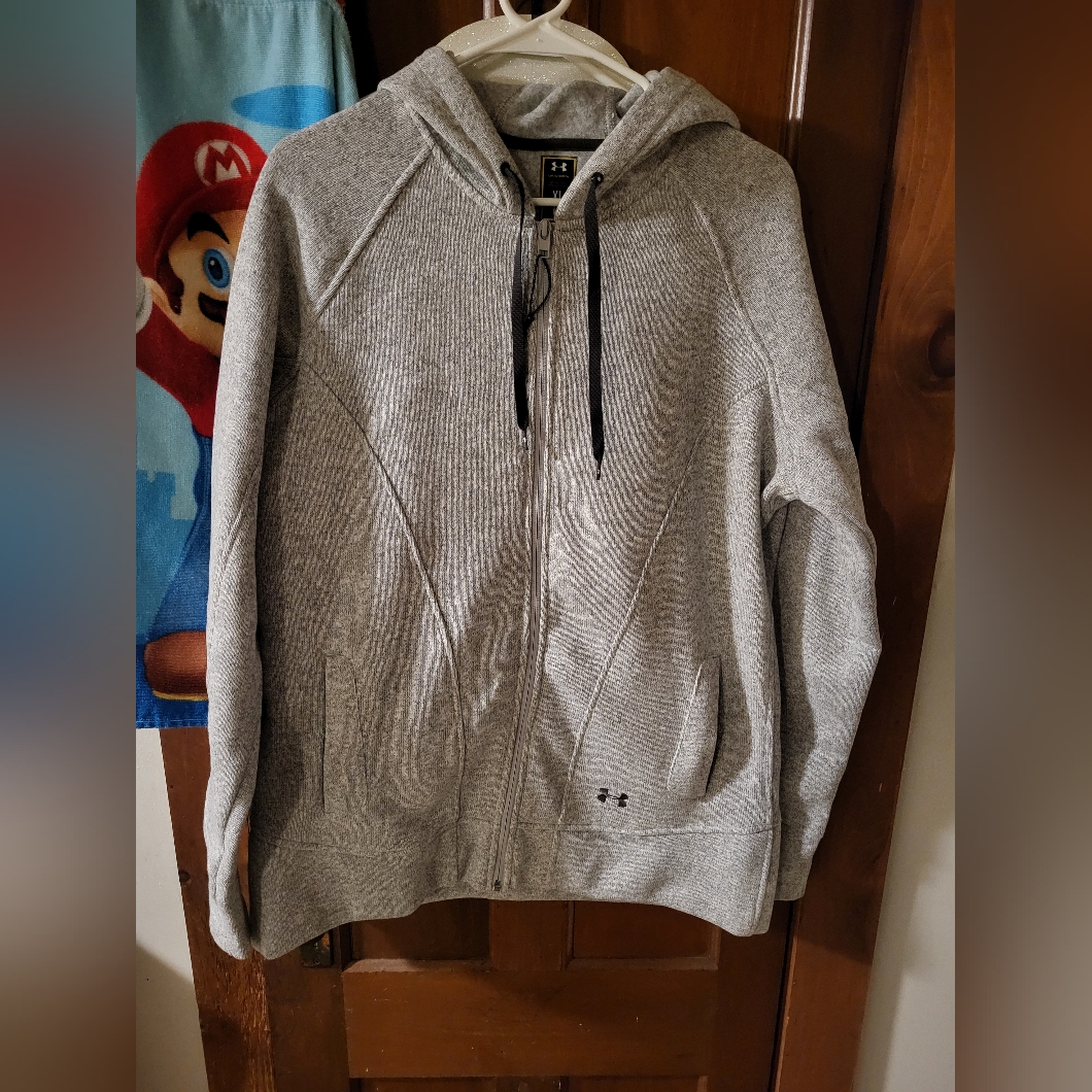 Under Armour Gray Sweater Fleece~Full Zip Jacket~ Women's Xl~Nwot.